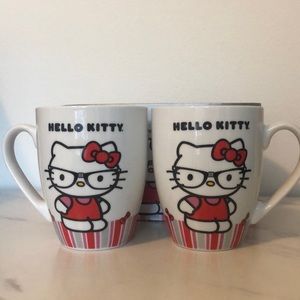 NIB - Nerd Hello Kitty Set of Mugs - 14 oz each